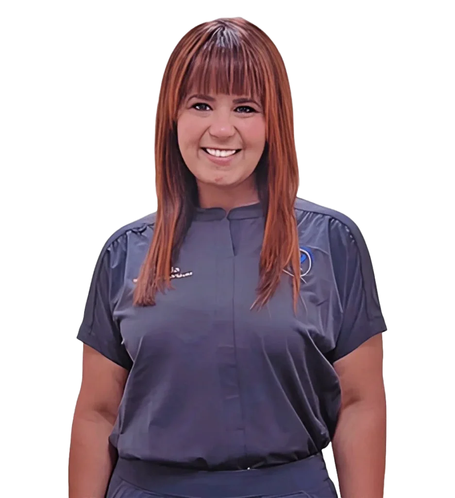 picture of melisssa doula with grey suit uniform